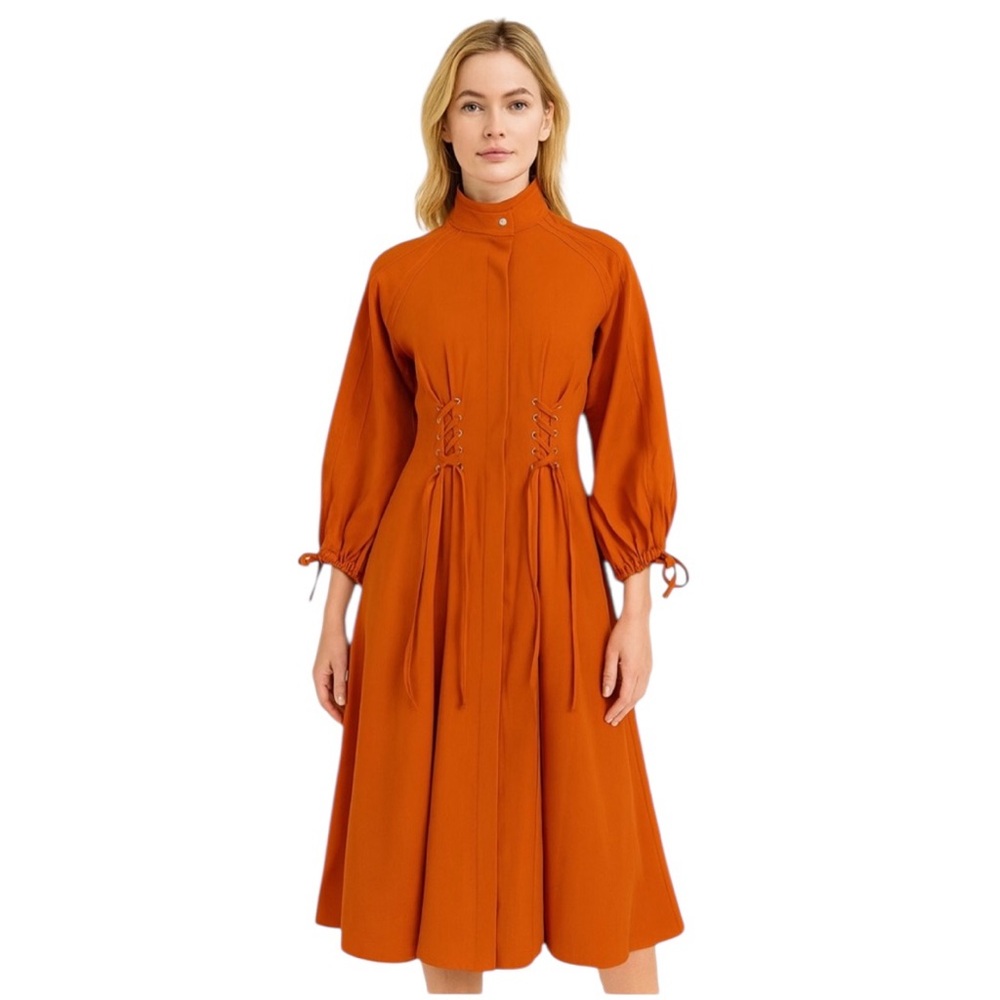 Rust Tie Accent Dress The Raetruda - Picture 10 of 14